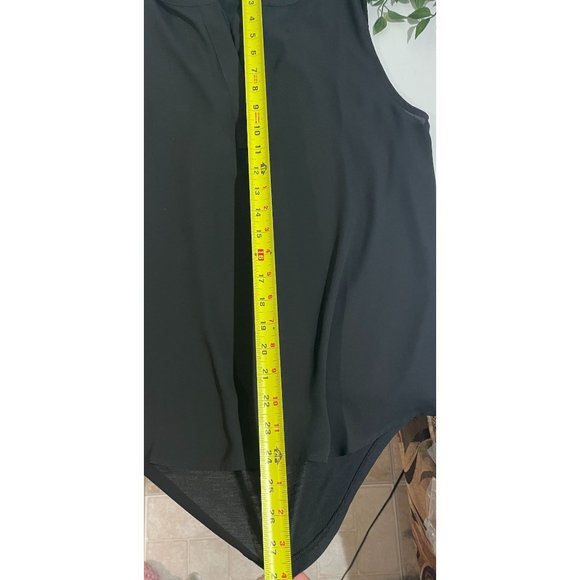 Ann Taylor Loft Black Sleeveless Split-Neck Blouse S - Picture 11 of 12